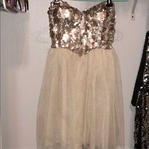 Gold sequin dress